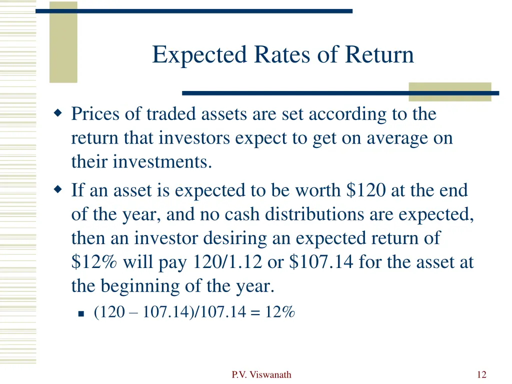 expected rates of return