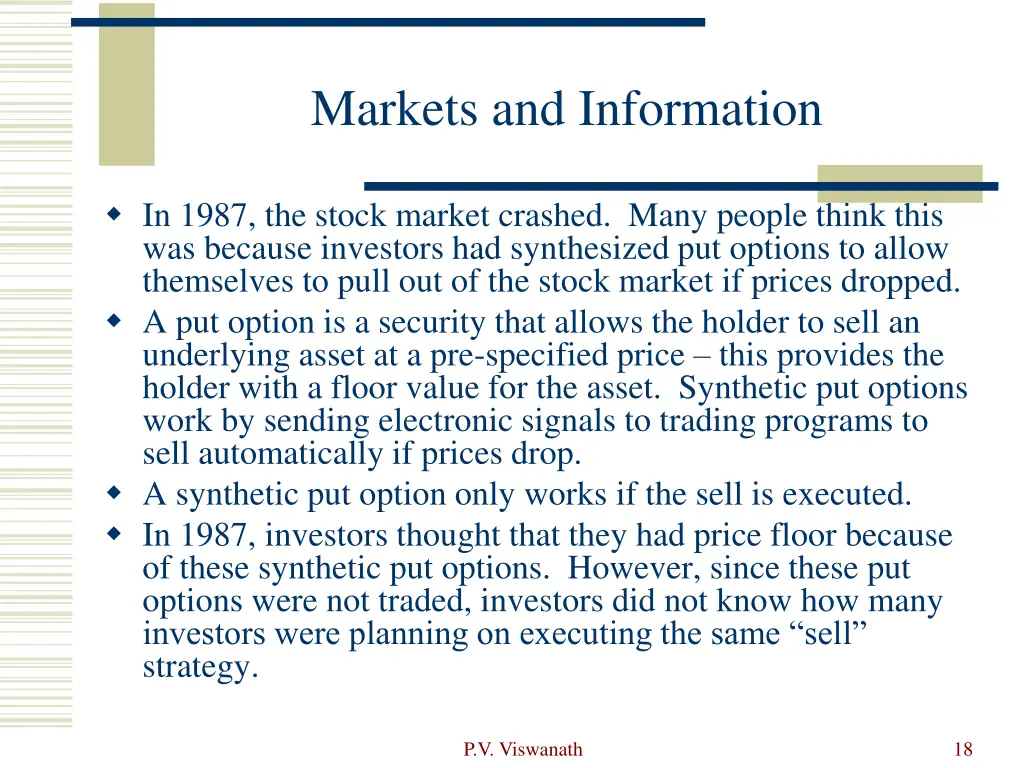 markets and information