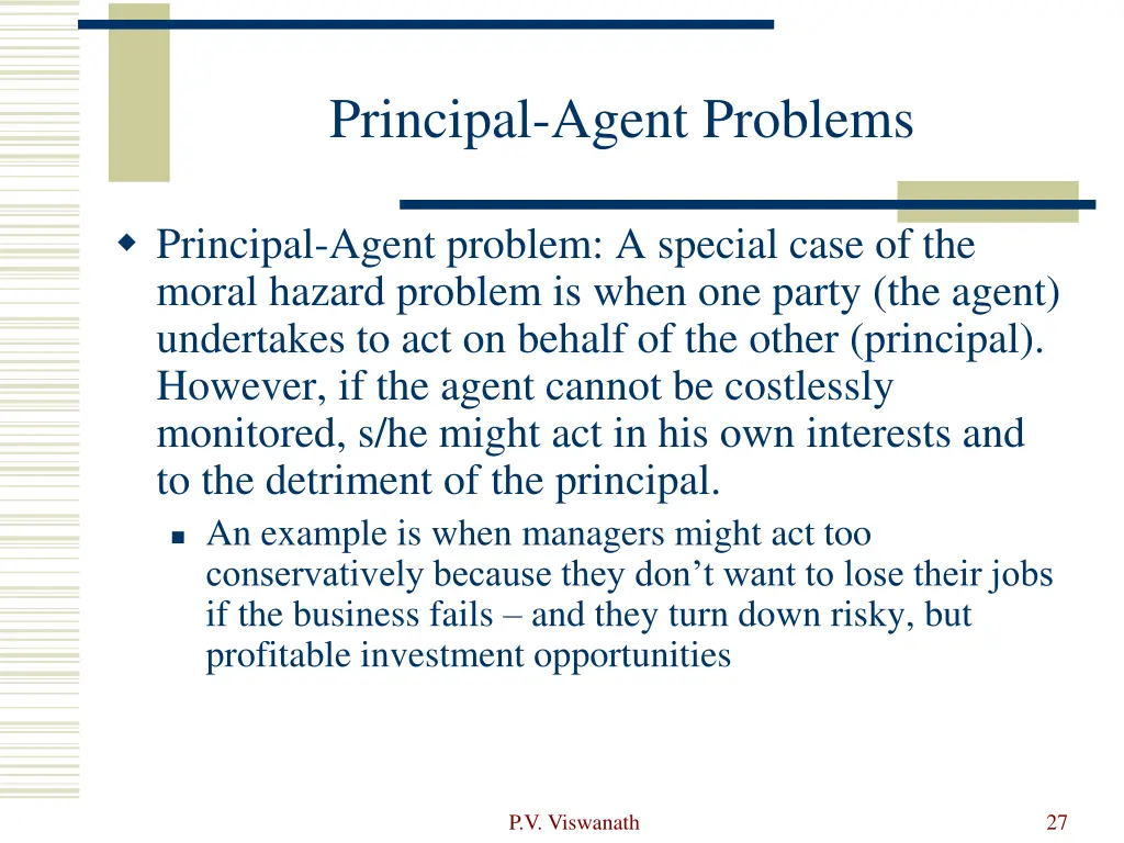 principal agent problems