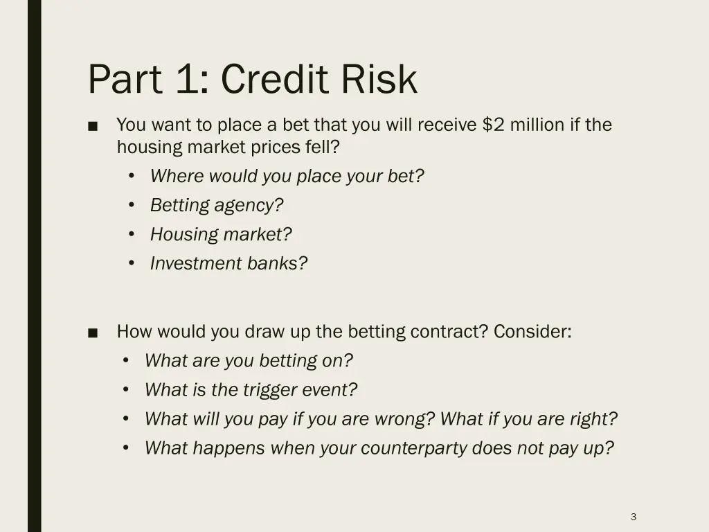 part 1 credit risk