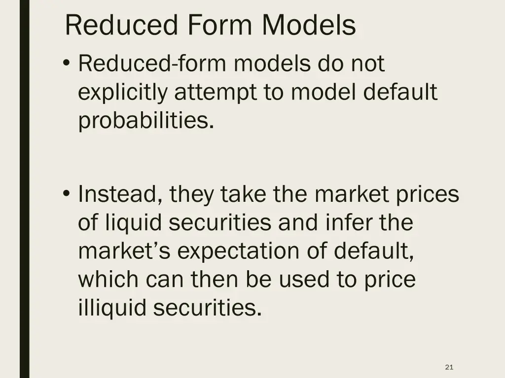reduced form models reduced form models