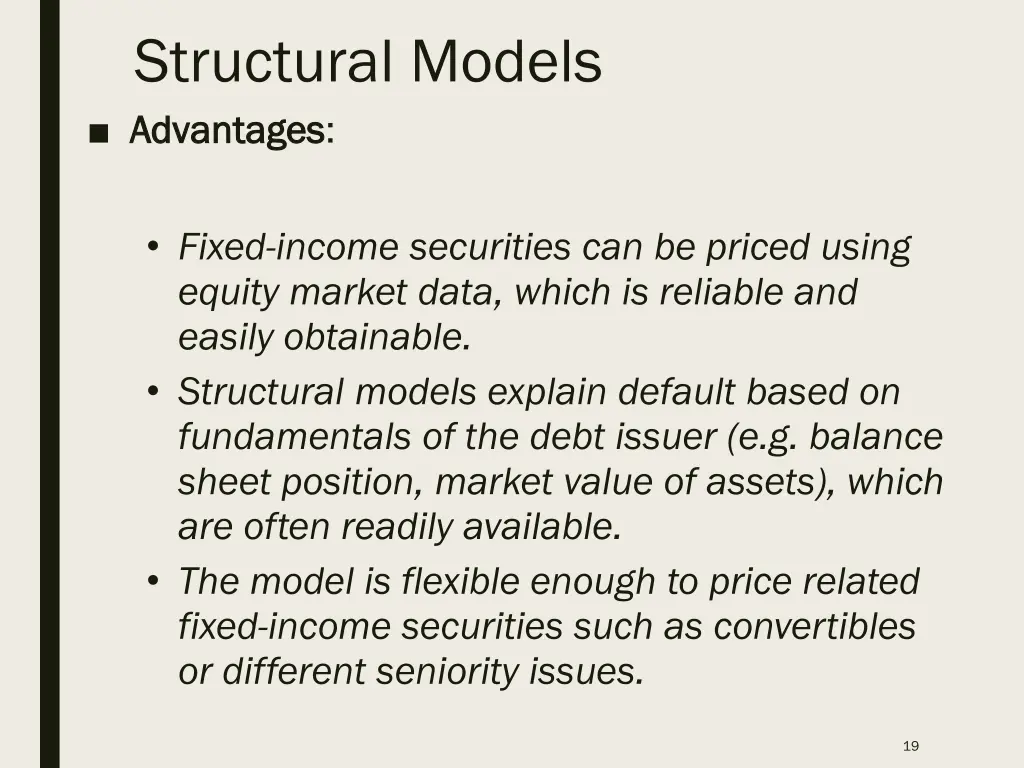 structural models advantages advantages