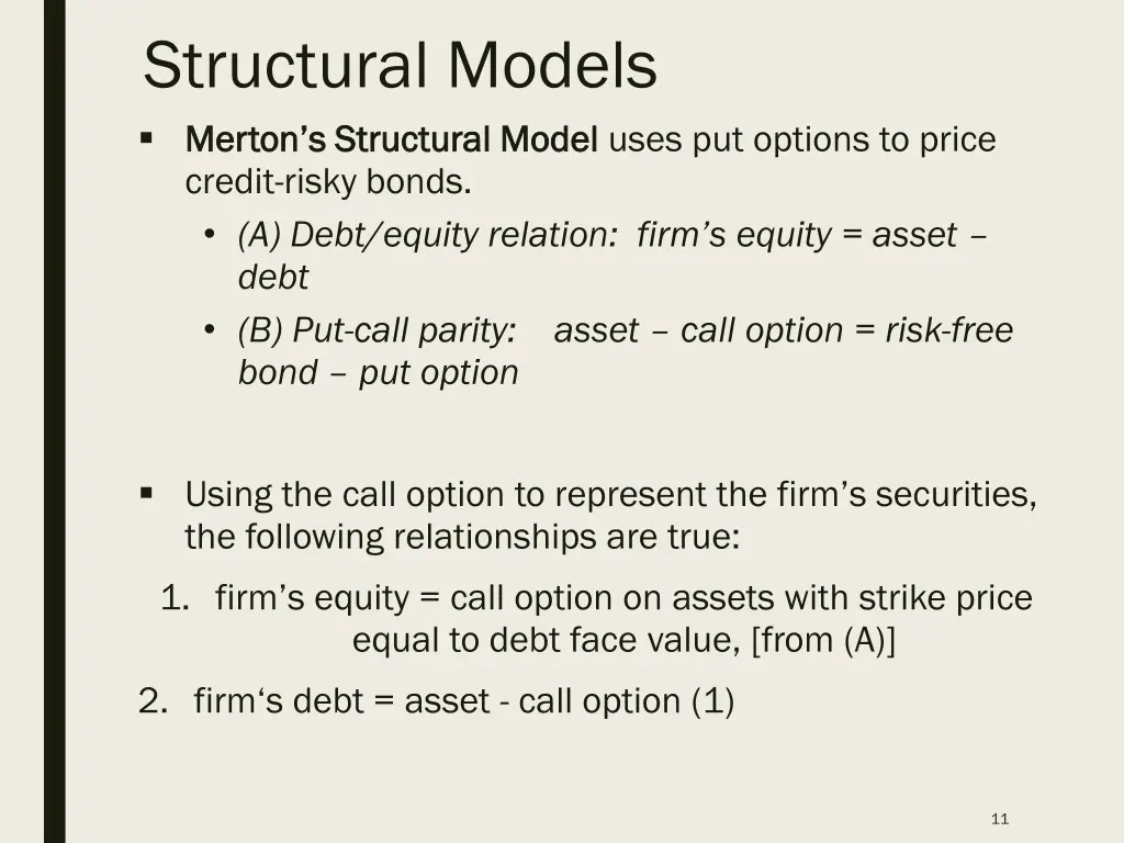 structural models merton s structural model