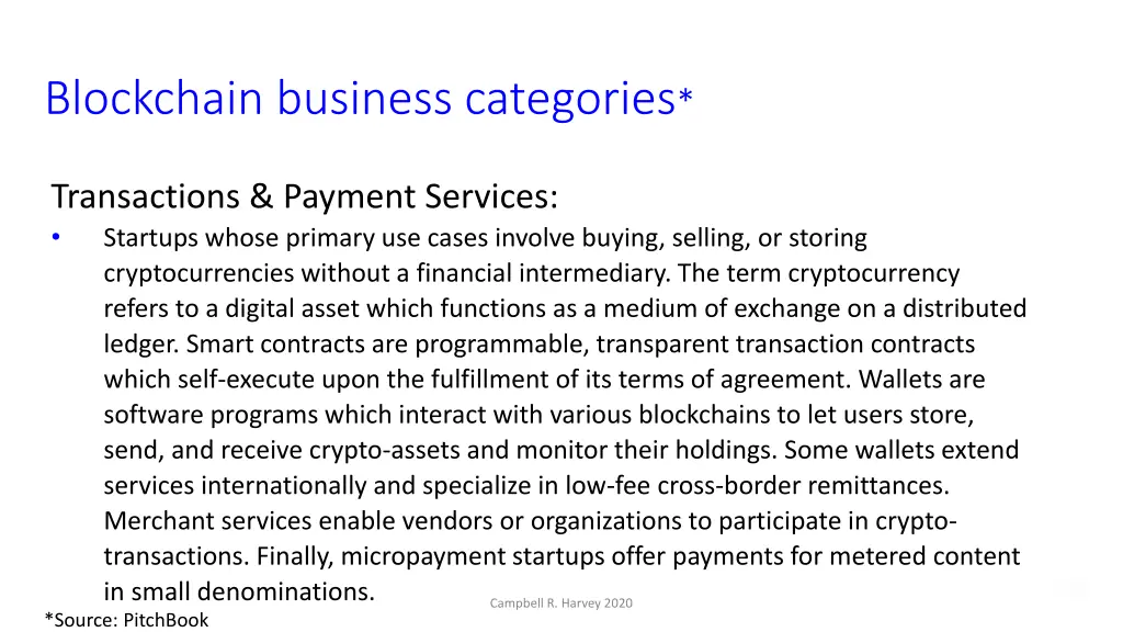 blockchain business categories