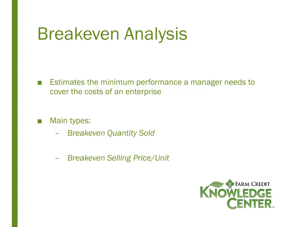 breakeven analysis