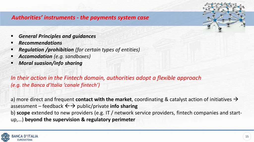 authorities instruments the payments system case