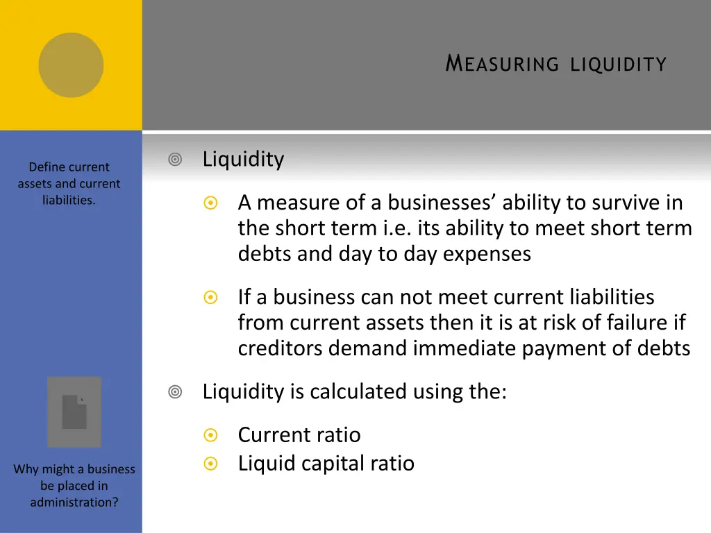 m easuring liquidity