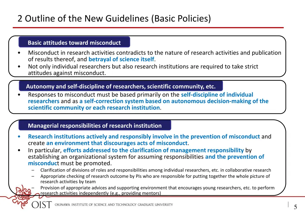 2 outline of the new guidelines basic policies