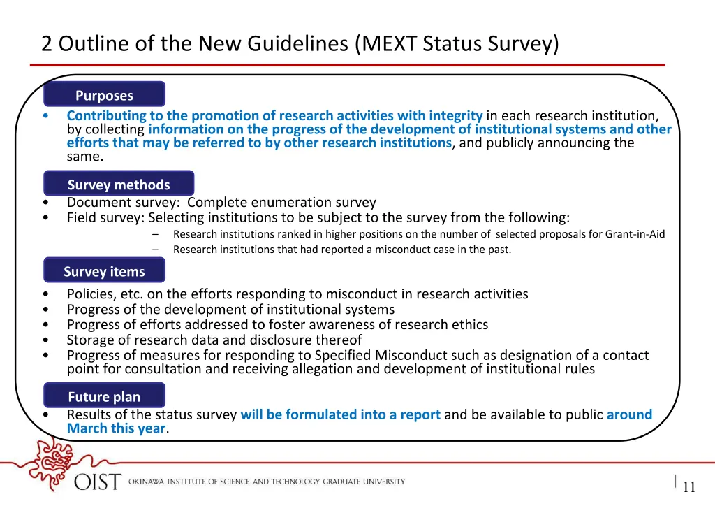 2 outline of the new guidelines mext status survey