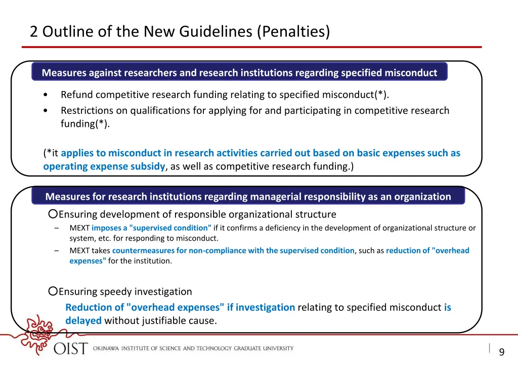 2 outline of the new guidelines penalties