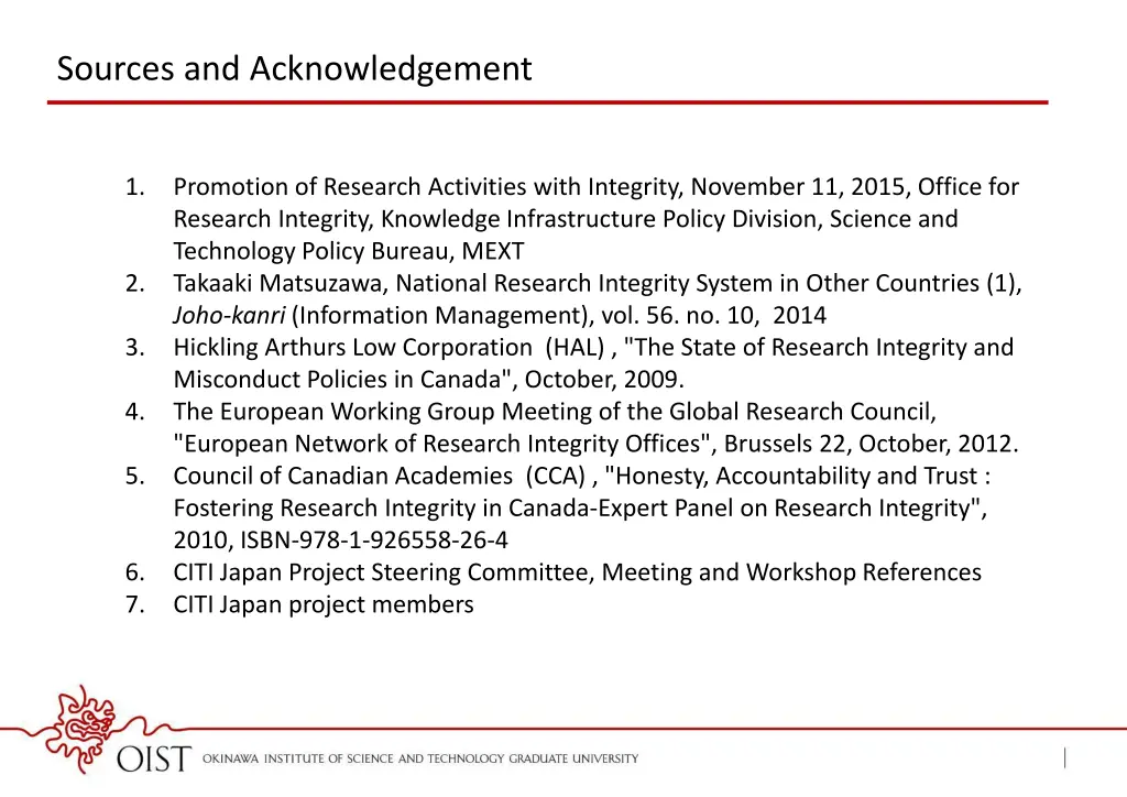 sources and acknowledgement
