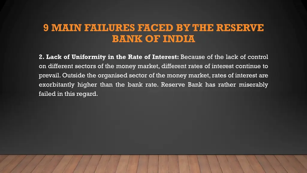 9 main failures faced by the reserve bank of india 1