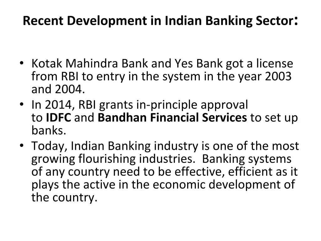 recent development in indian banking sector