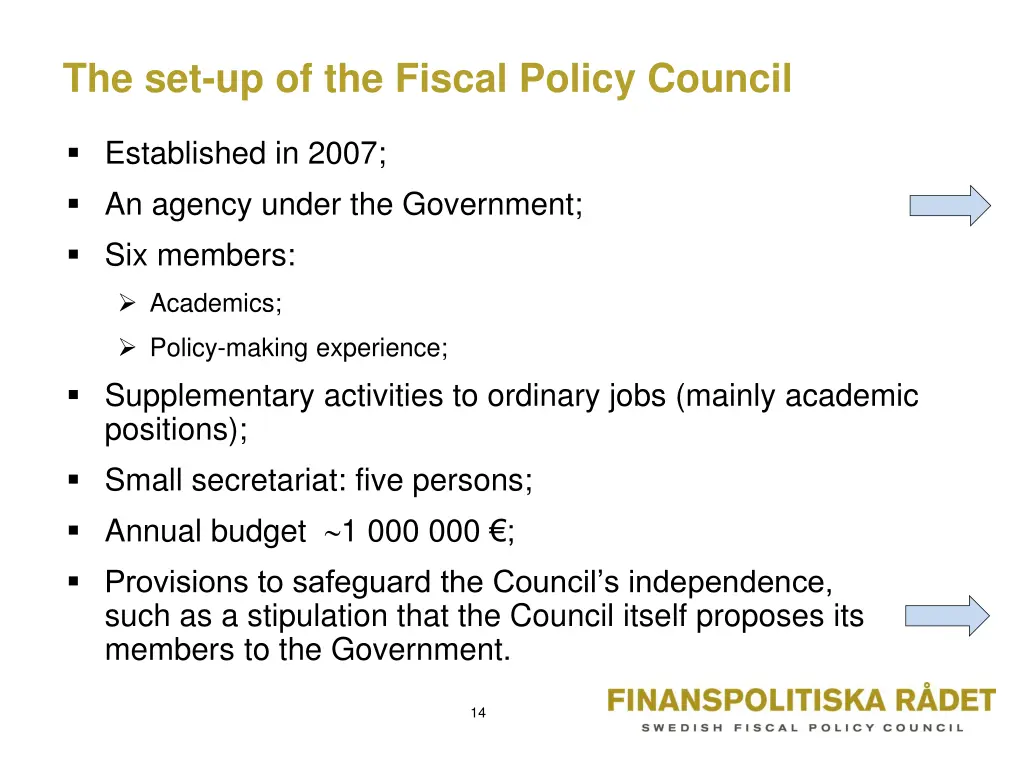 the set up of the fiscal policy council