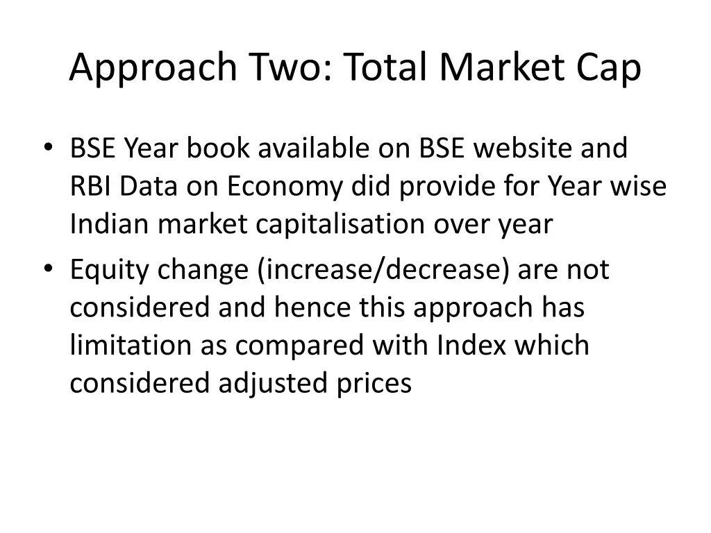 approach two total market cap