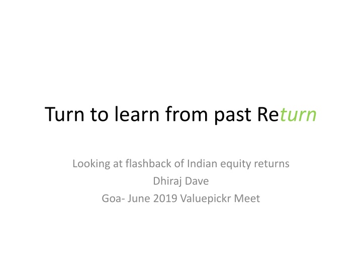 turn to learn from past re turn