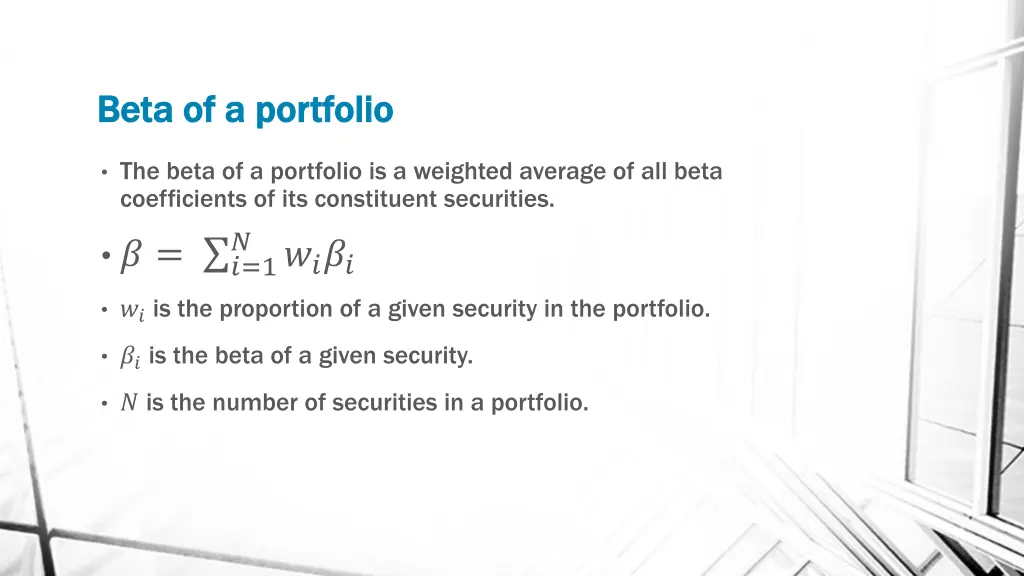 beta of a portfolio beta of a portfolio