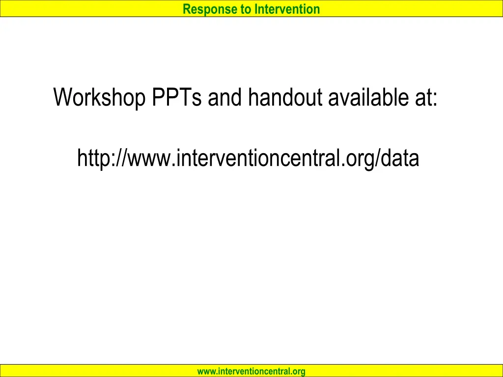 response to intervention