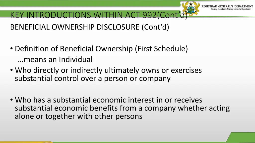 key introductions within act 992 cont 1