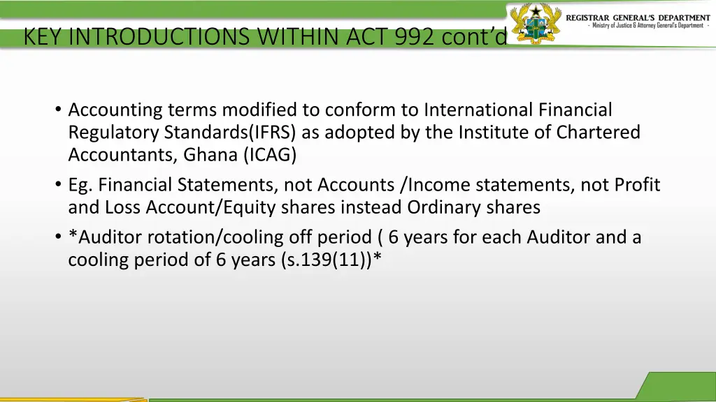 key introductions within act 992 cont d 1