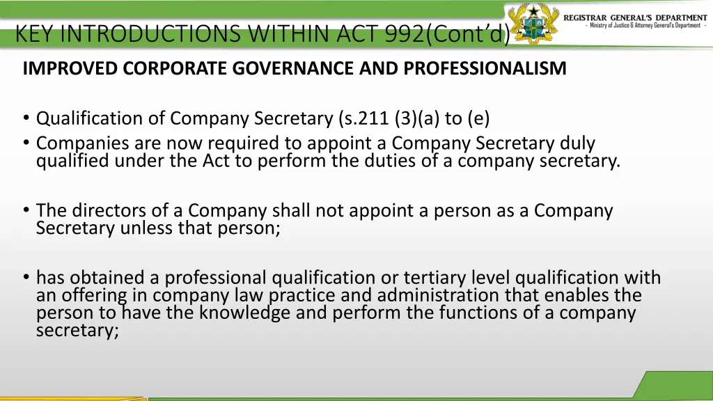 key introductions within act 992 cont d 2