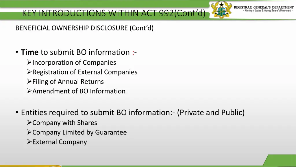 key introductions within act 992 cont d 9