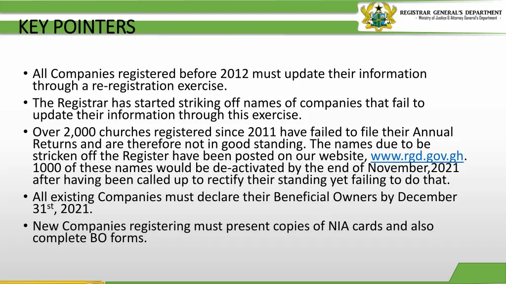 key pointers key pointers