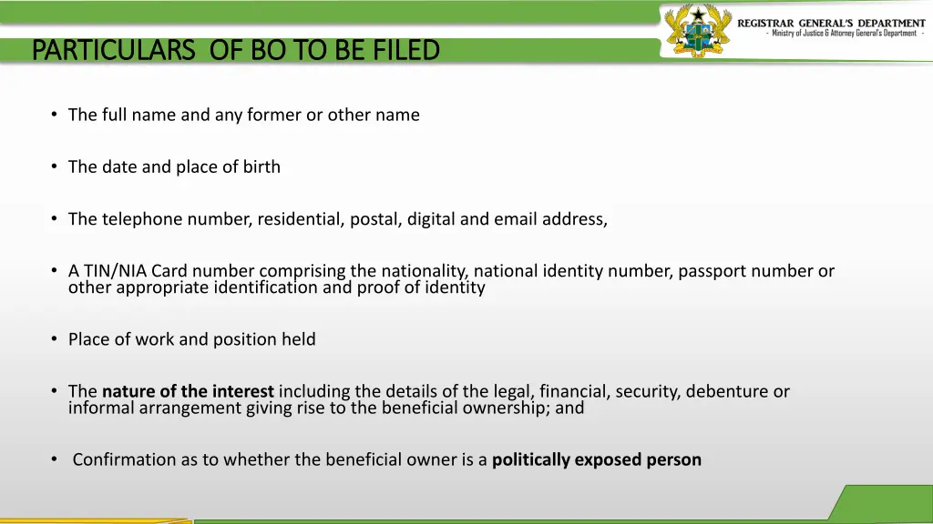 particulars of bo to be filed particulars