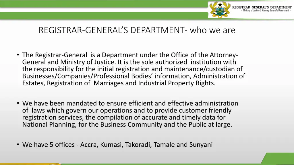 registrar general s department who we are