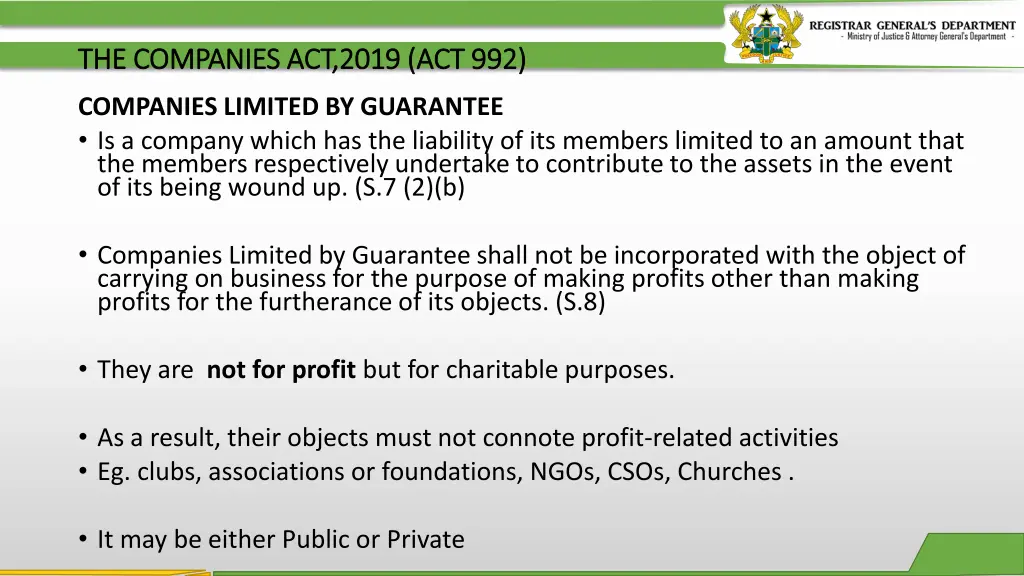 the companies act 2019 act 992 the companies 2