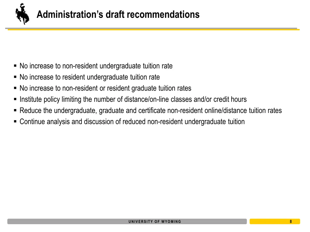 administration s draft recommendations