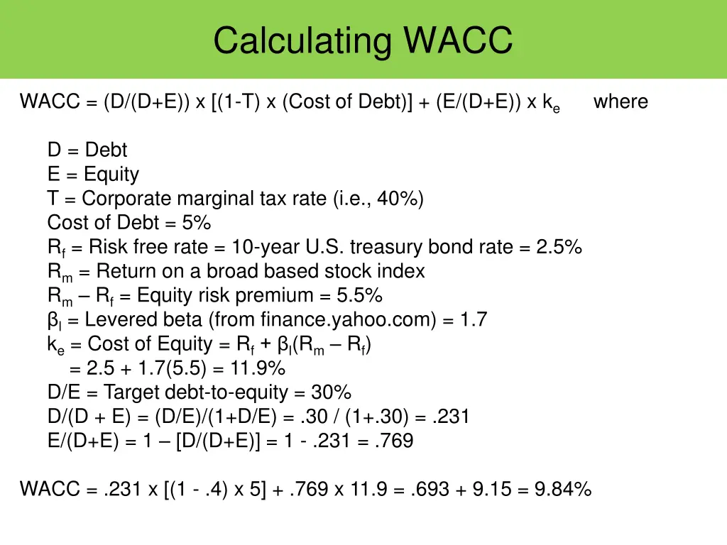 calculating wacc