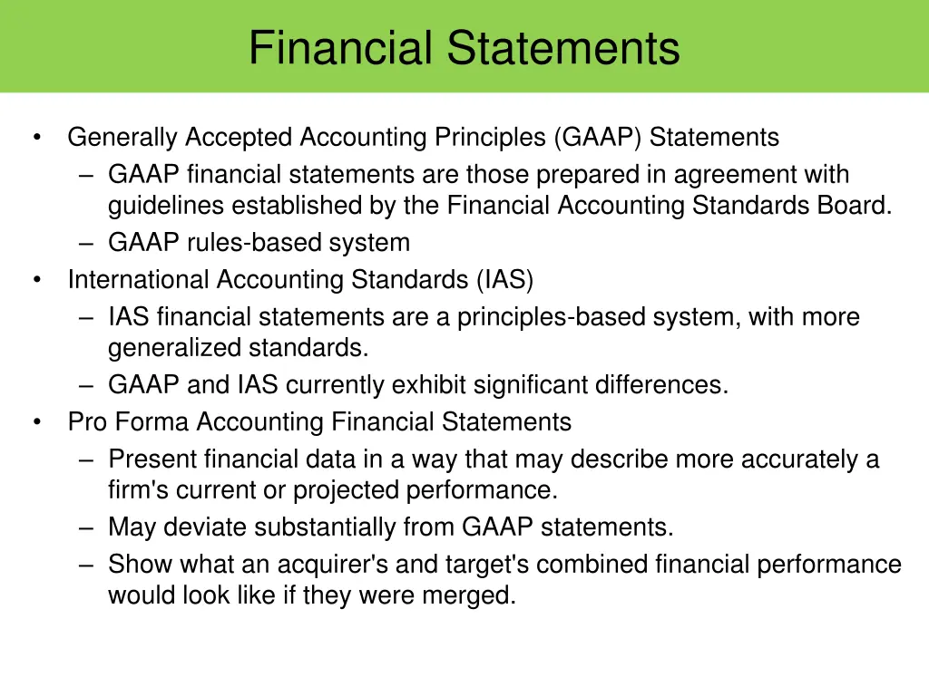 financial statements
