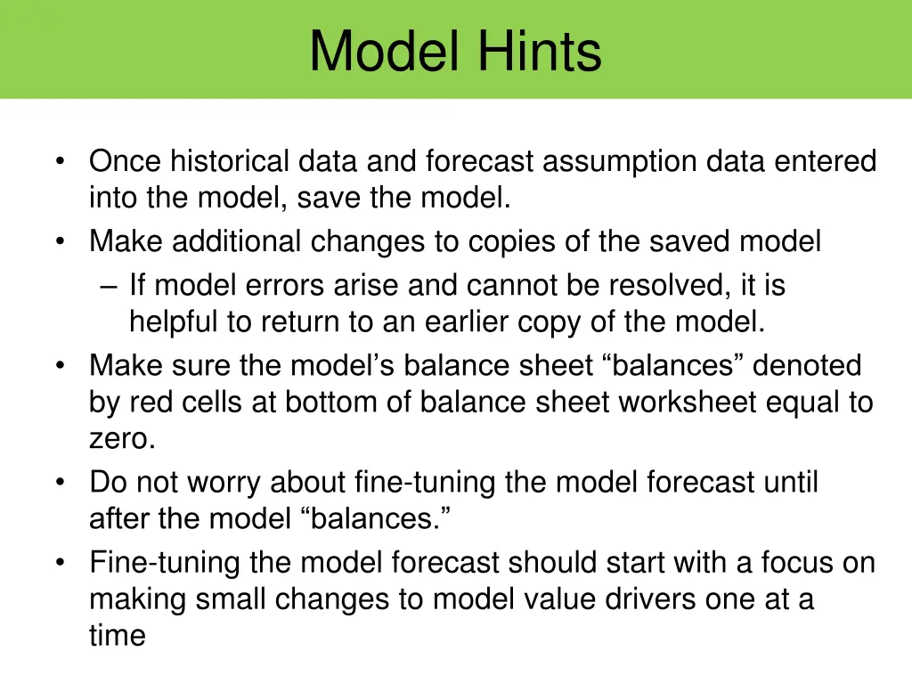 model hints