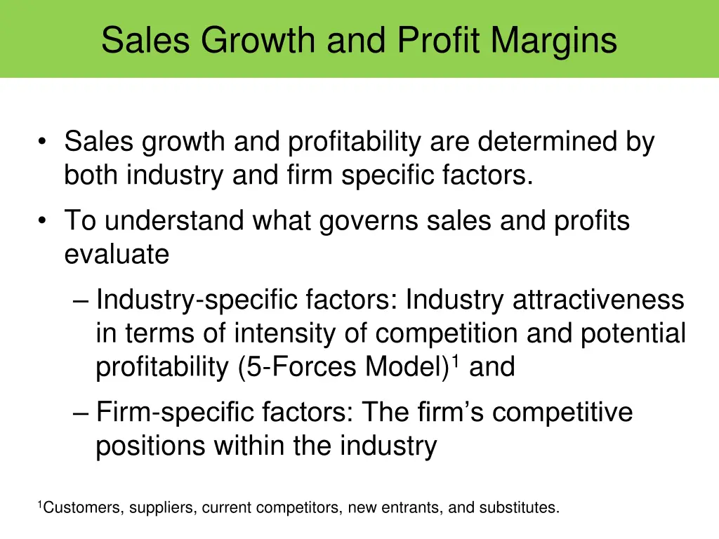 sales growth and profit margins