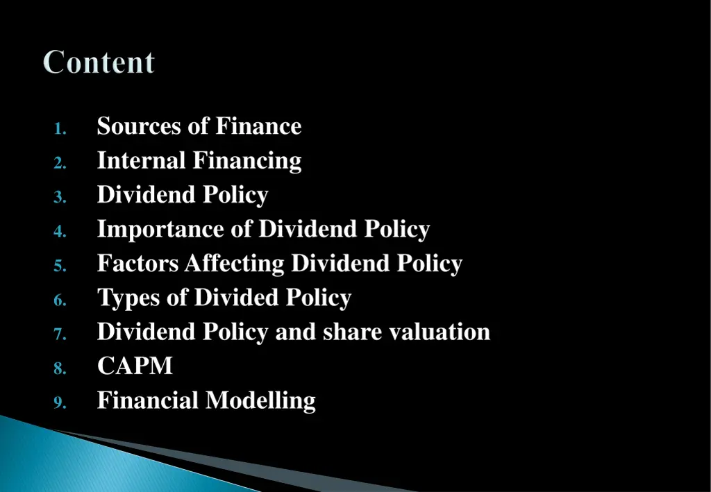 sources of finance internal financing dividend