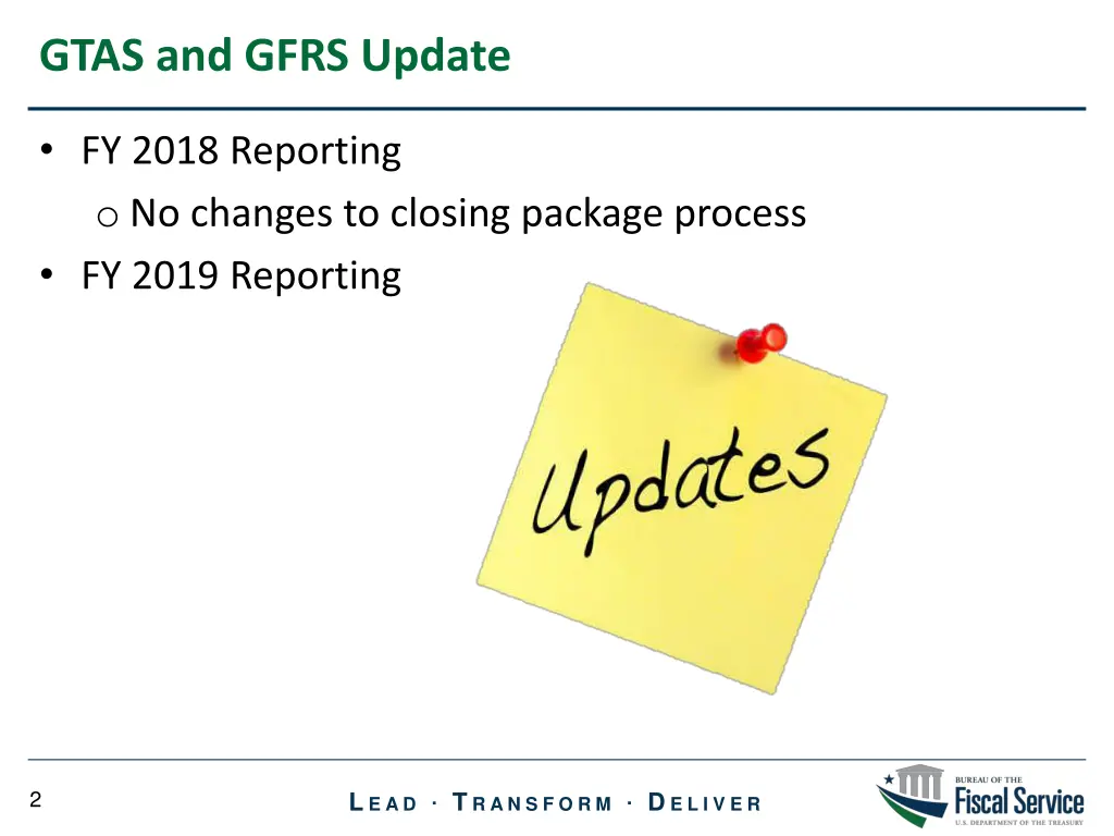 gtas and gfrs update