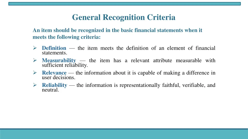general recognition criteria