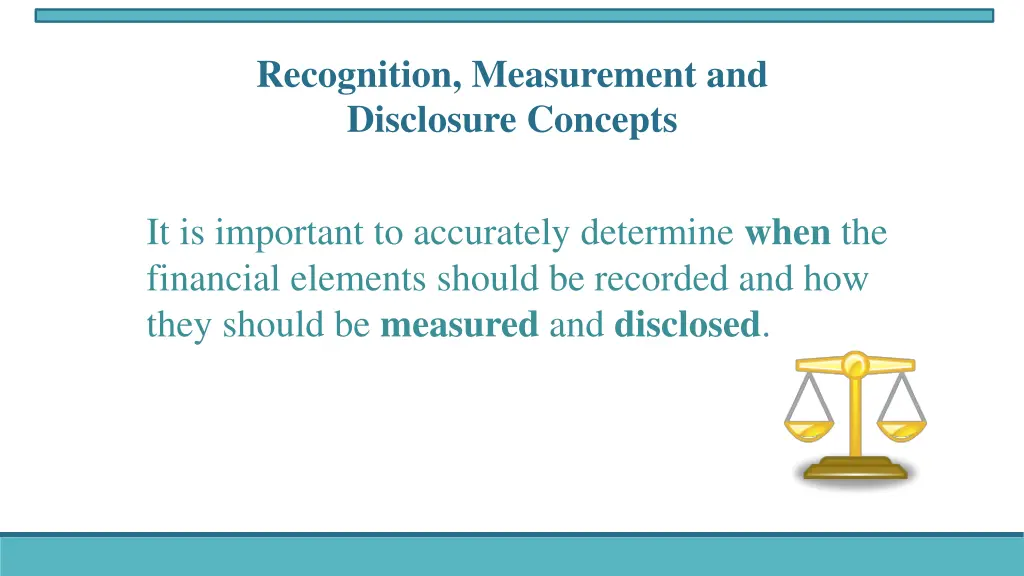 recognition measurement and disclosure concepts