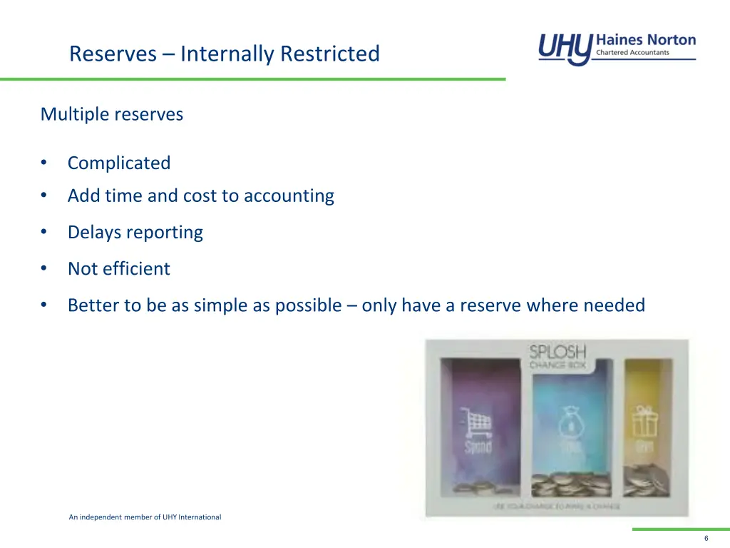 reserves internally restricted