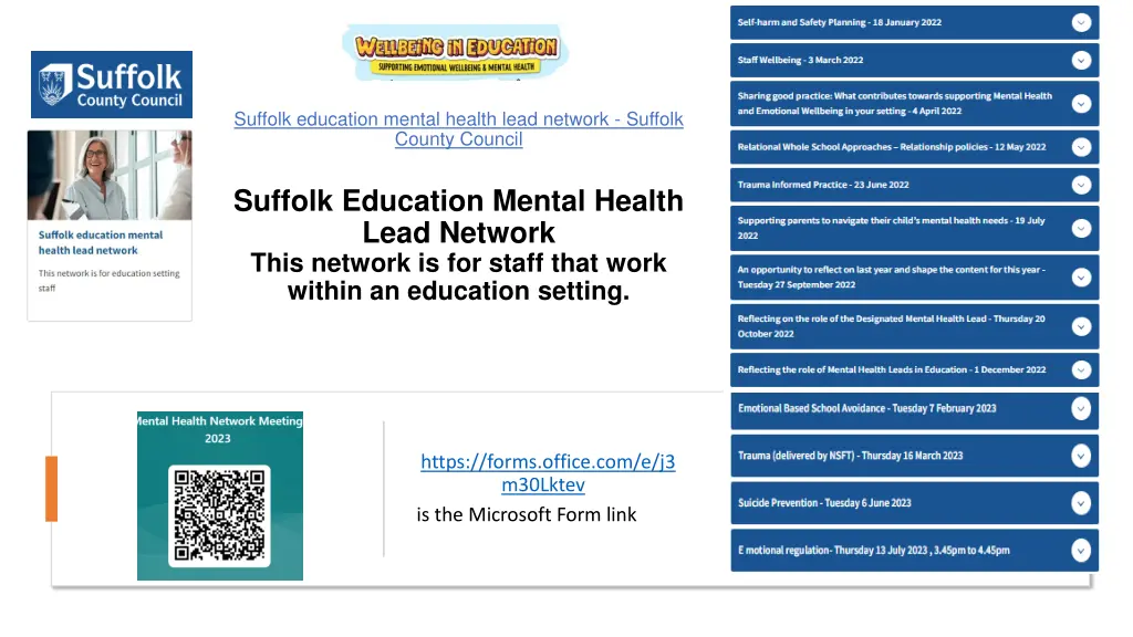 suffolk education mental health lead network