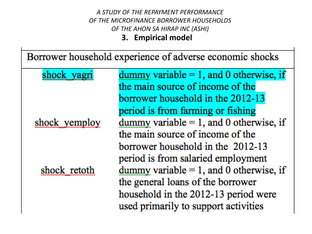 a study of the repayment performance 26