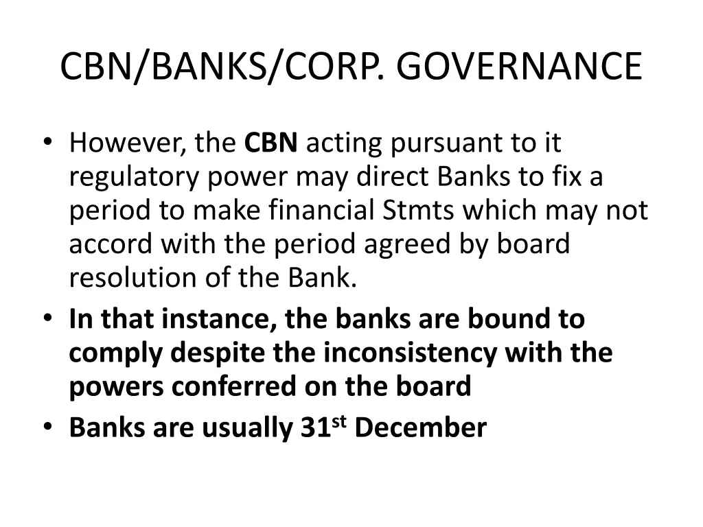 cbn banks corp governance