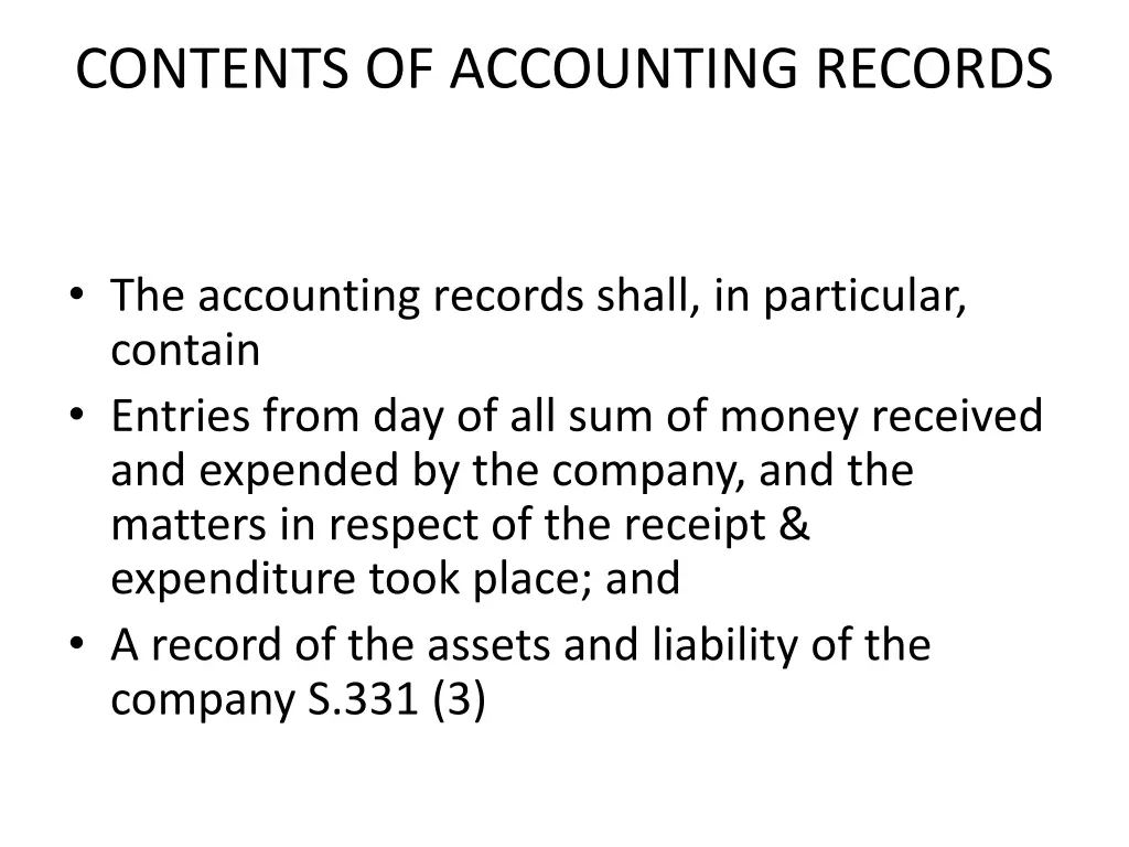 contents of accounting records