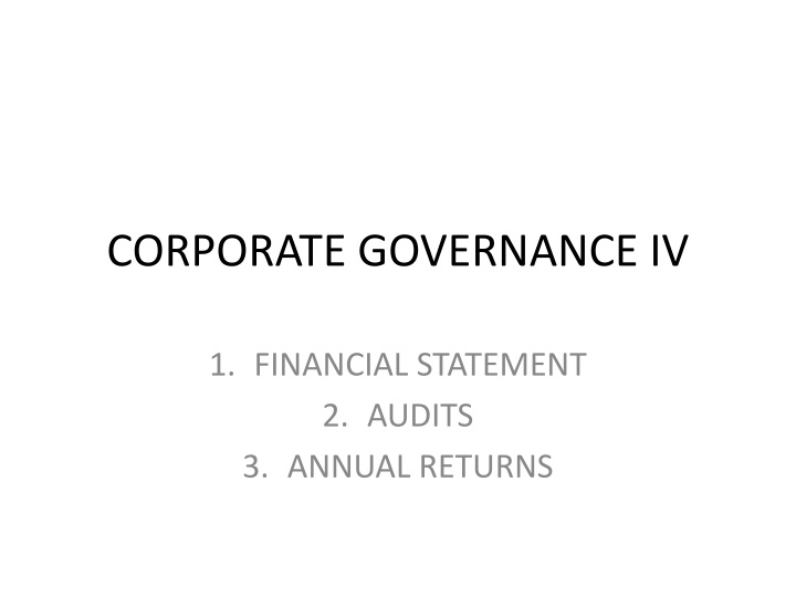 corporate governance iv