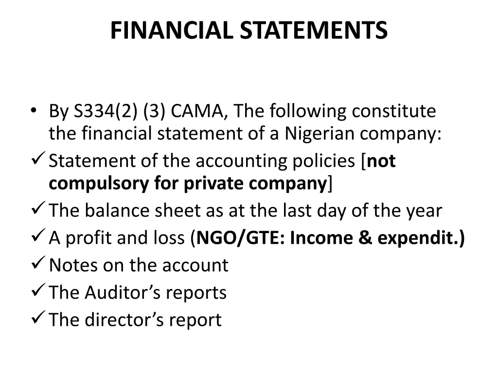 financial statements