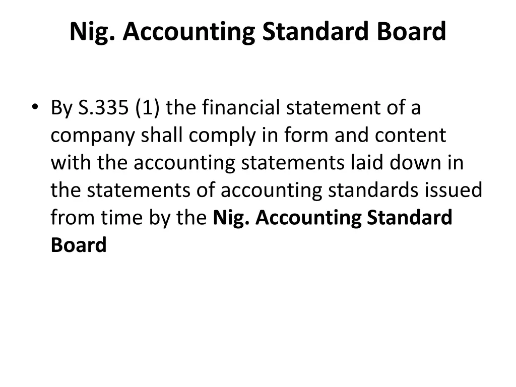 nig accounting standard board