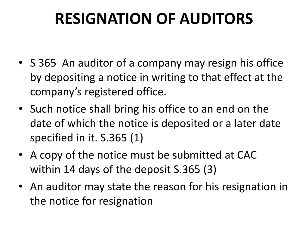 resignation of auditors