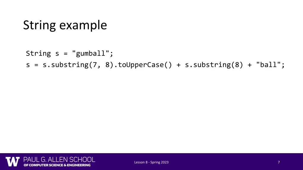 string example