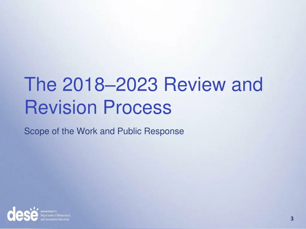 the 2018 2023 review and revision process